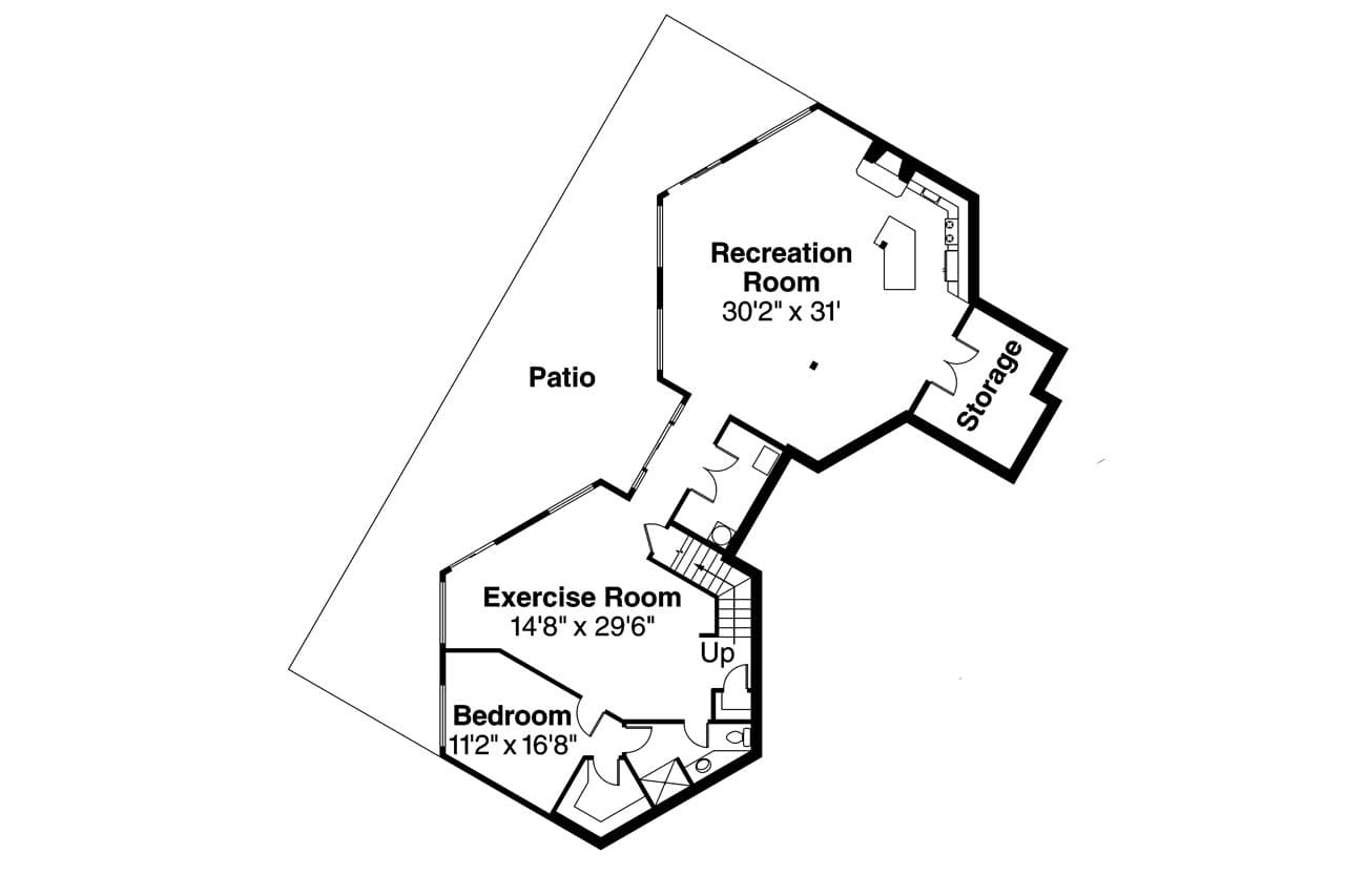Secondary Image - Contemporary House Plan - Ravendale 10-523 - Basement Floor Plan 