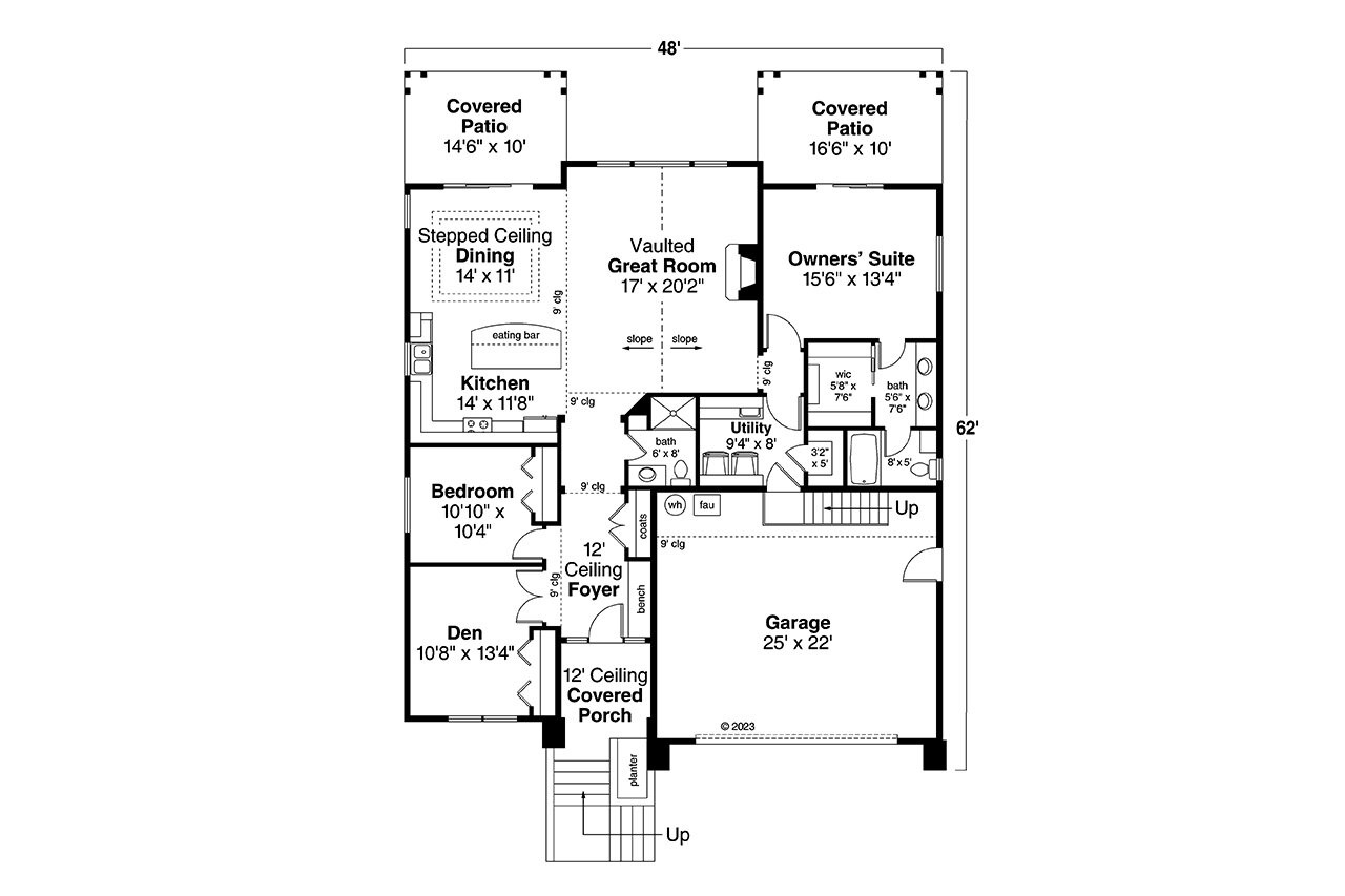 Prairie House Plan - Autumn 31-114 - 1st Floor Plan 