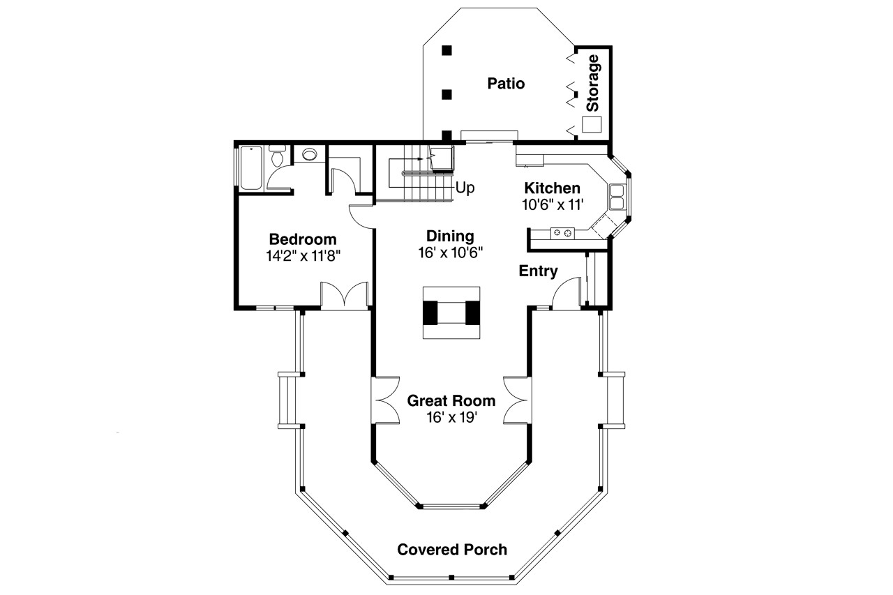 Country House Plan - Lakeview 10-079 - 1st Floor Plan 