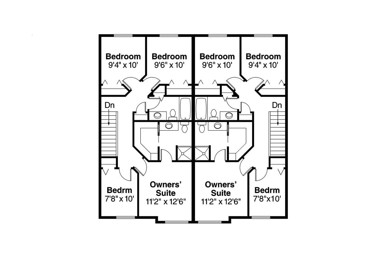 Secondary Image - Craftsman House Plan - Toliver 60-020 - 2nd Floor Plan 