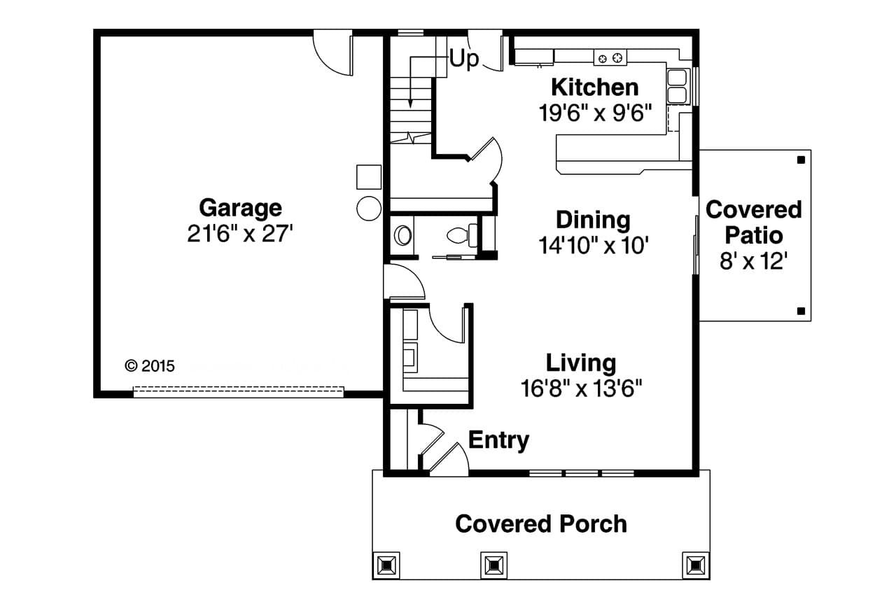 Cottage House Plan - Molalla 30-685 - 1st Floor Plan 