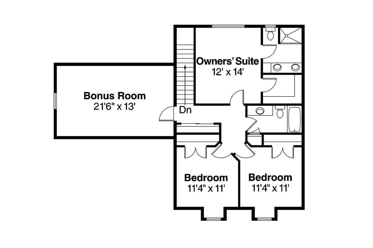 Secondary Image - Cottage House Plan - Molalla 30-685 - 2nd Floor Plan 