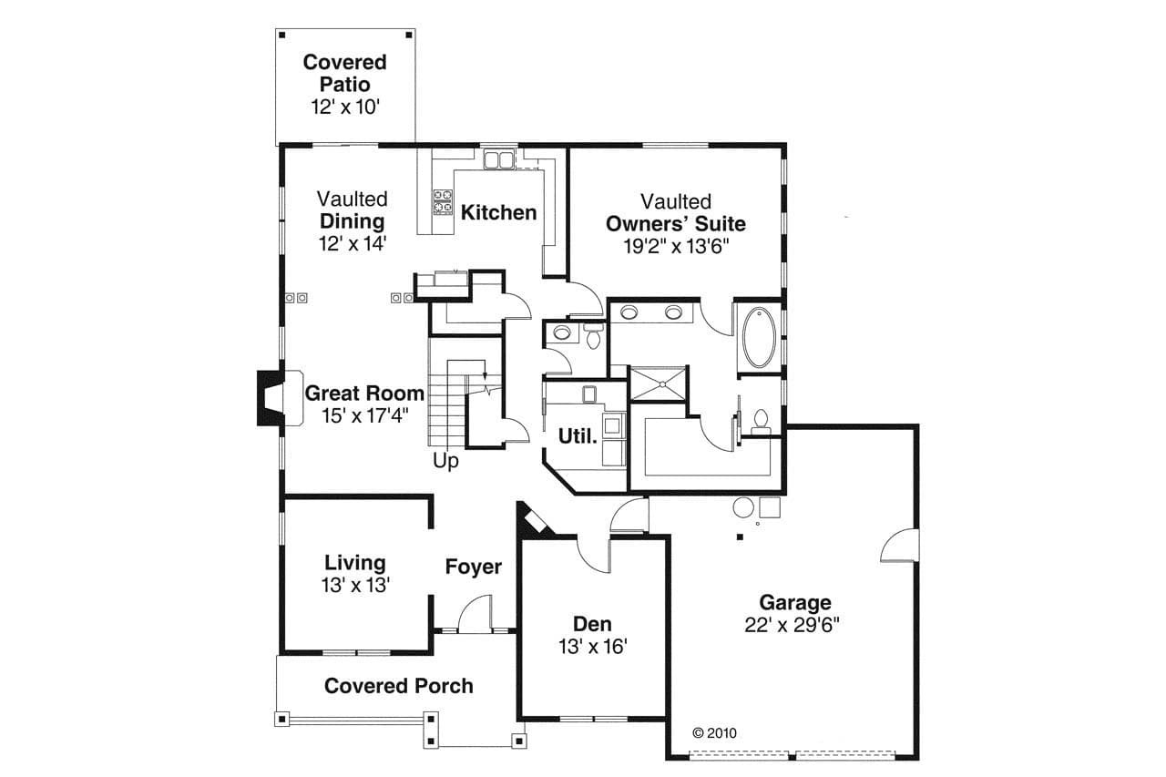 Craftsman House Plan - Belknap 30-771 - 1st Floor Plan 