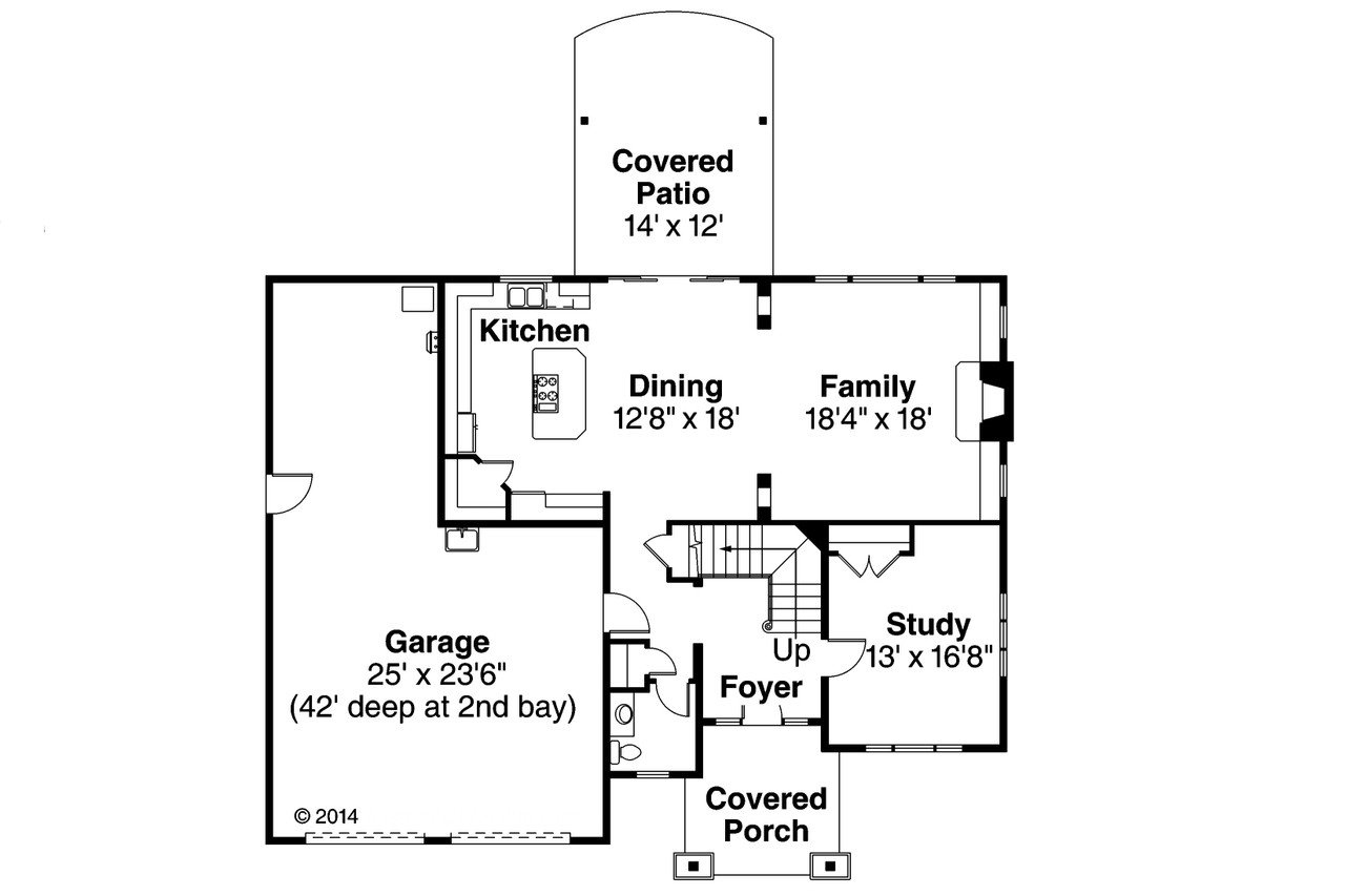Craftsman House Plan - Forest Grove 30-954 - 1st Floor Plan 