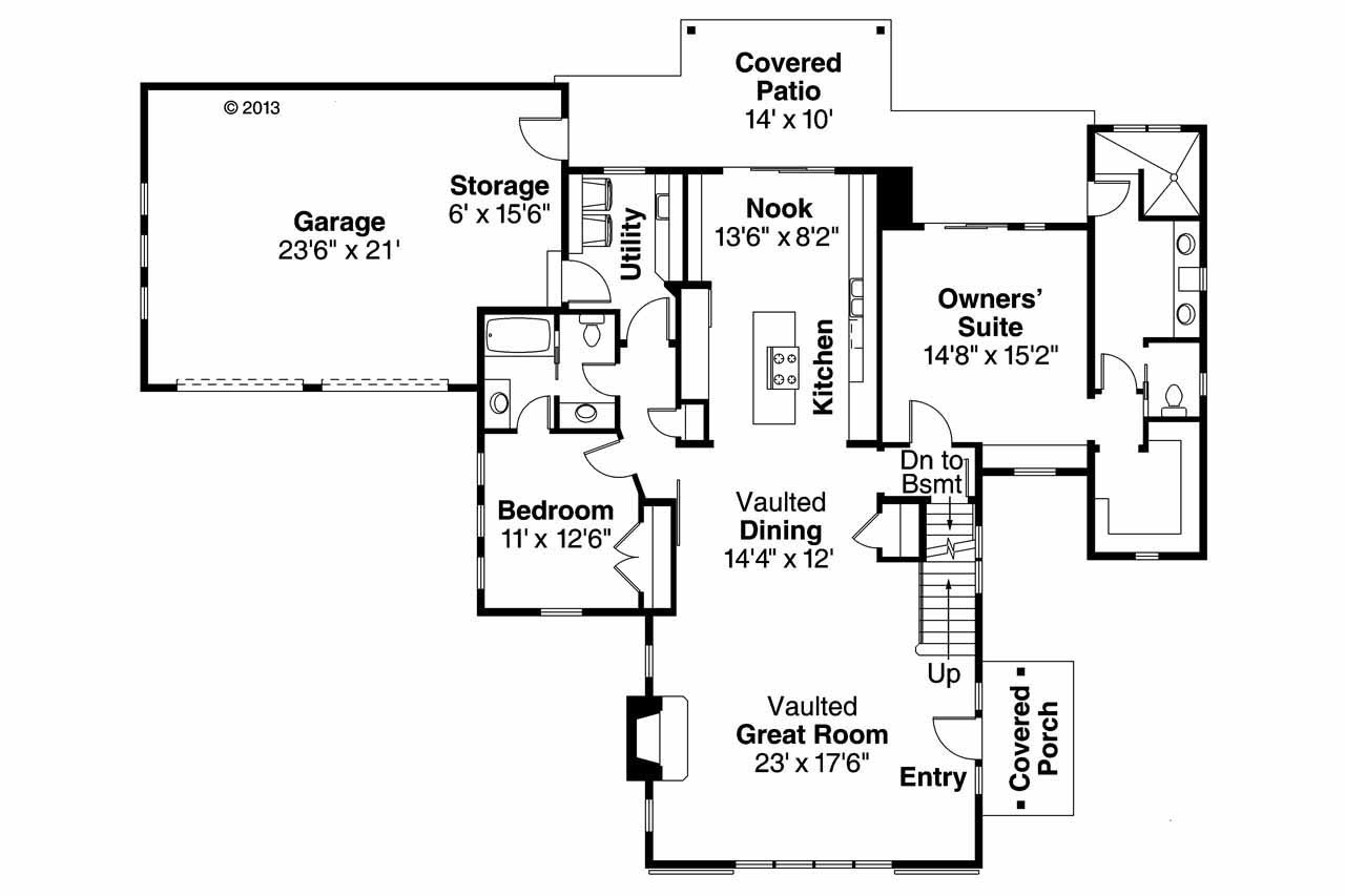 Modern House Plan - Fairheart 10-600 - 1st Floor Plan 