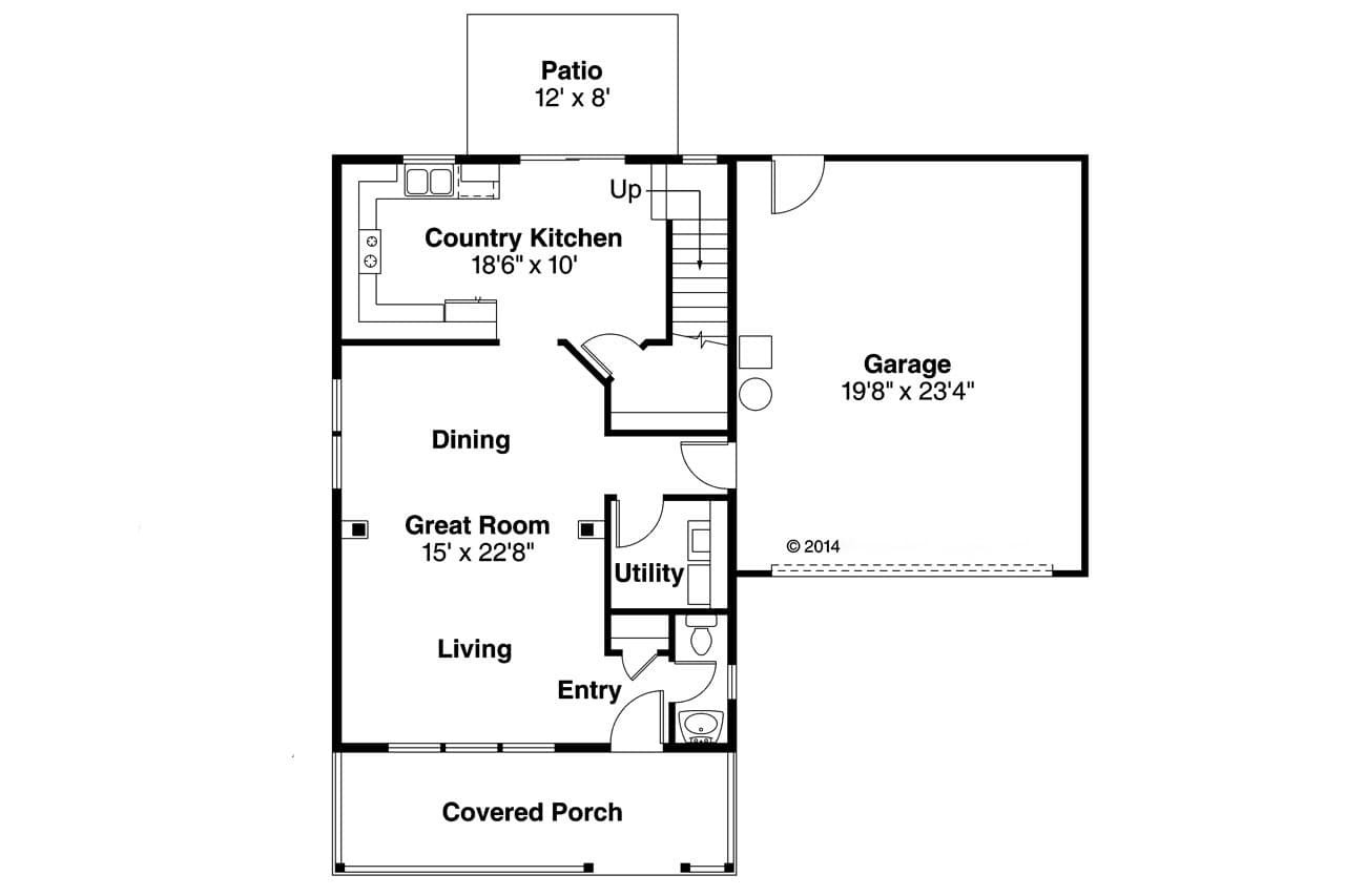 Country House Plan - Patterson 30-117 - 1st Floor Plan 