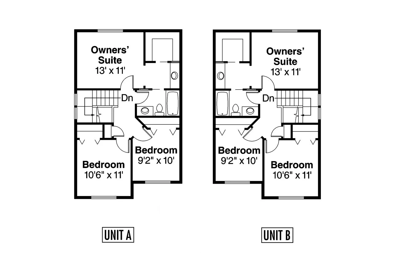 Secondary Image - Craftsman House Plan - Cartersville 60-017 - 2nd Floor Plan 