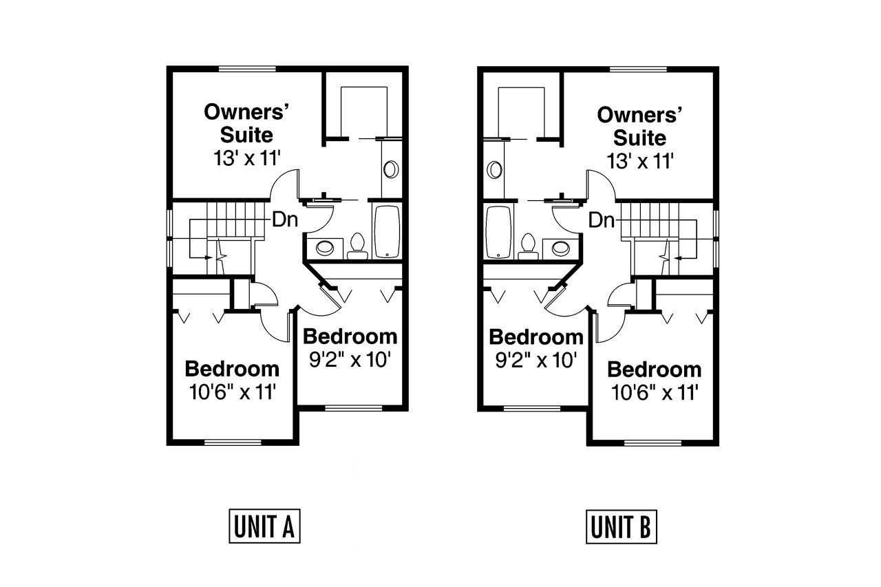 Secondary Image - Craftsman House Plan - Cartersville 60-017 - 2nd Floor Plan 