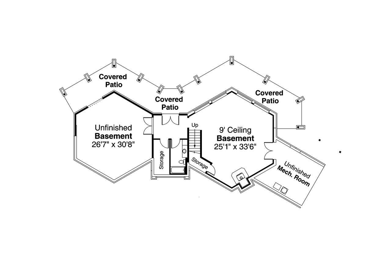 Lodge Style House Plan - Ashcroft 31-187 - Basement Floor Plan 