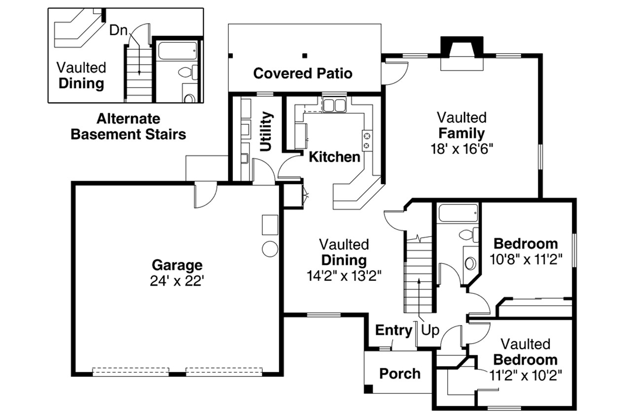 Southwest House Plan - Siena 30-186 - 1st Floor Plan 