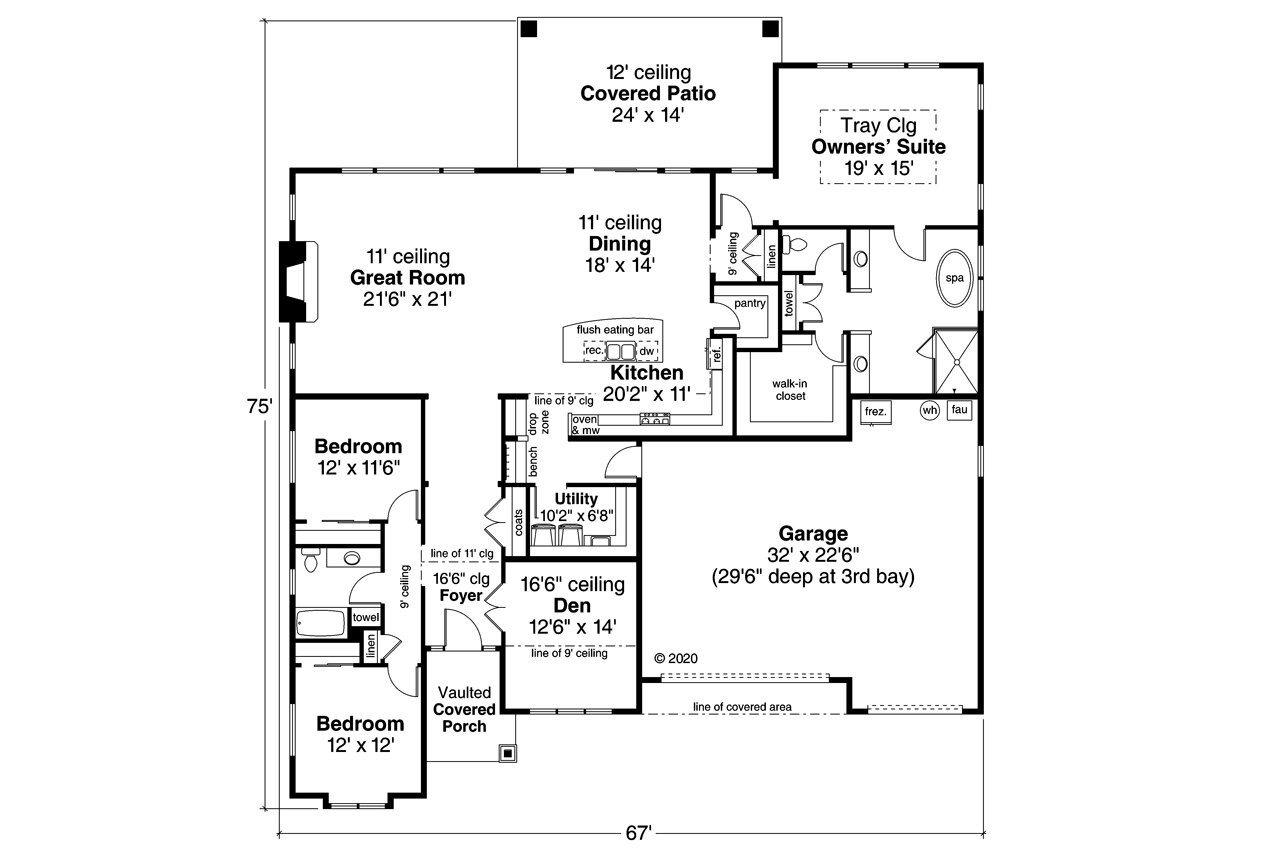 Modern House Plan - Foxfield 31-240 - 1st Floor Plan 