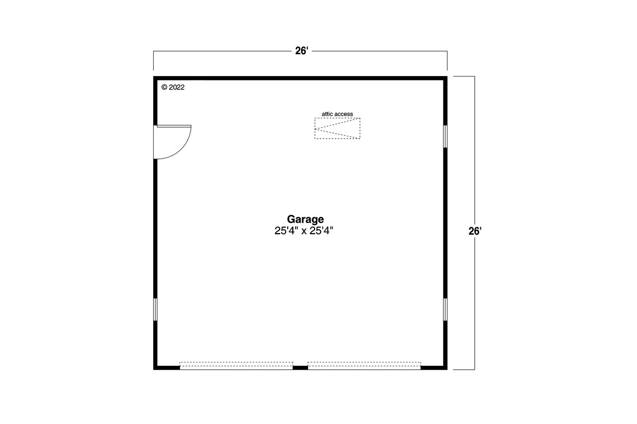 Craftsman House Plan - Garage 20-003 - 1st Floor Plan 