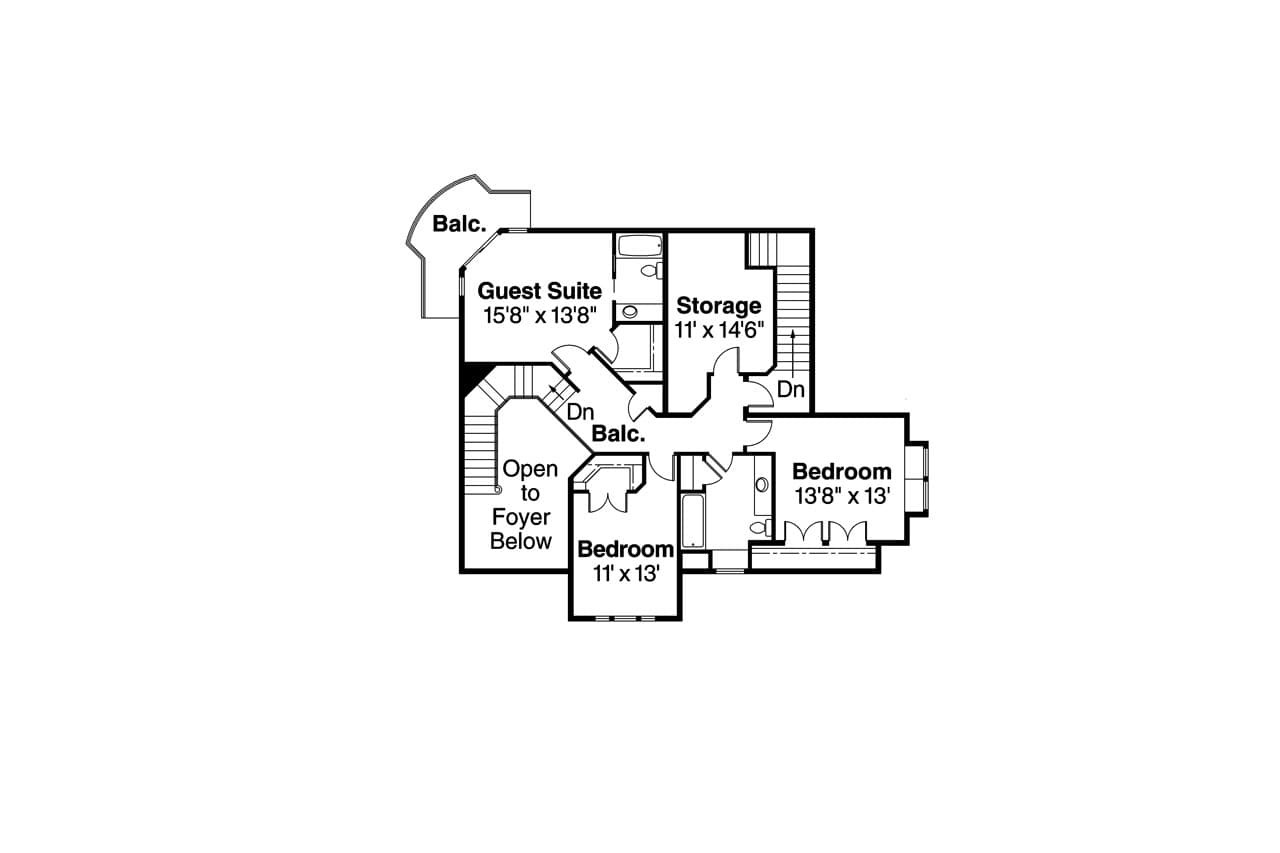 Secondary Image - European House Plan - Stonehaven 30-465 - 2nd Floor Plan 