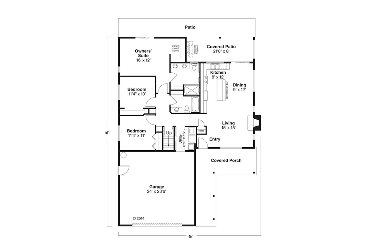 Ranch House Plan - Belmont 30-945 - 1st Floor Plan 