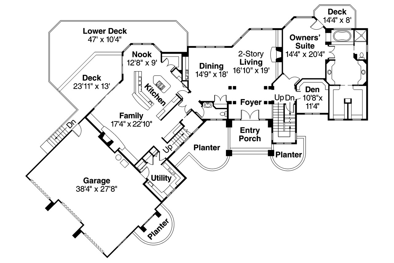 Mediterranean House Plan - Belle Vista 30-274 - 1st Floor Plan 