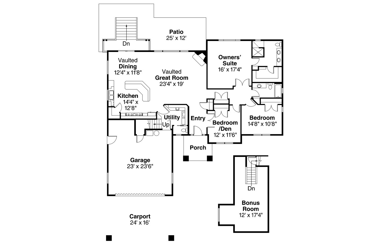 Contemporary House Plan - Stonechase 11-133 - 1st Floor Plan 