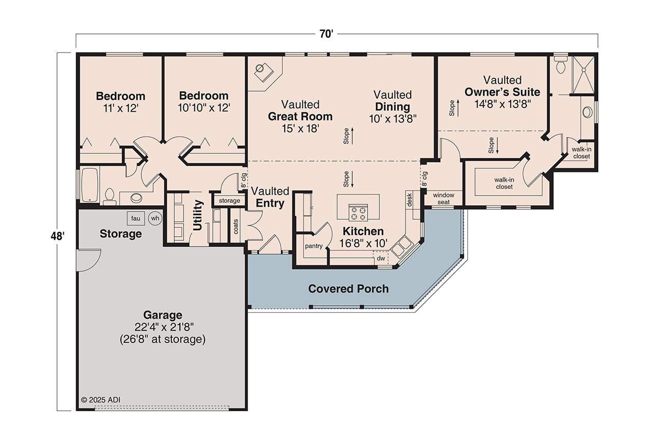 Country House Plan - Kennison 30-377 - 1st Floor Plan 