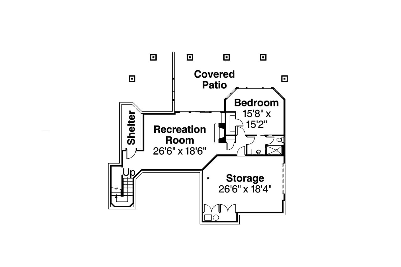 Tudor House Plan - Addison 30-795 - Basement Floor Plan 