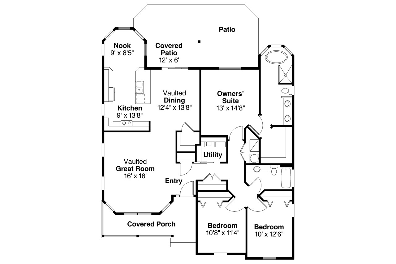 Country House Plan - Callahan 30-886 - 1st Floor Plan 