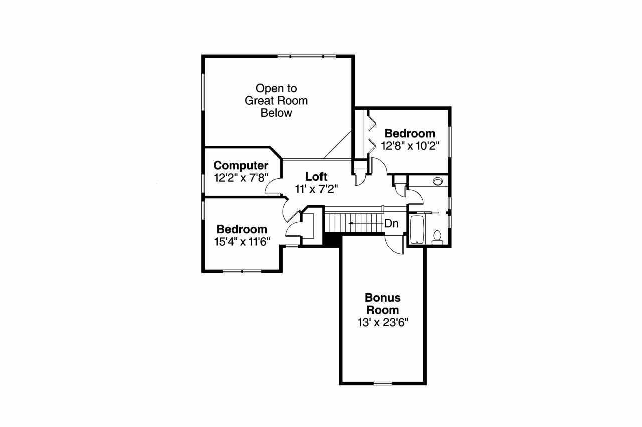 Secondary Image - Cottage House Plan - Elkhorn 30-733 - 2nd Floor Plan 