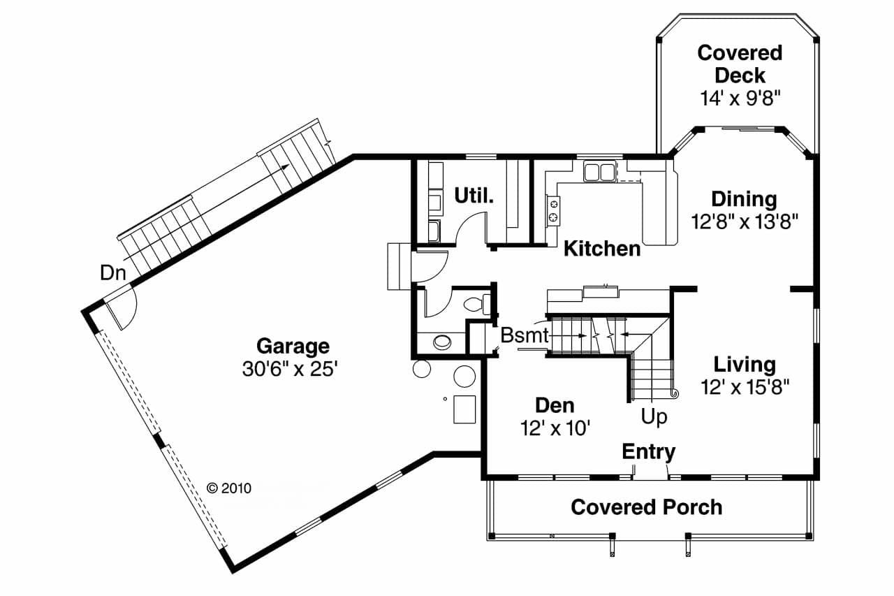 Country House Plan - Alsea 30-756 - 1st Floor Plan 