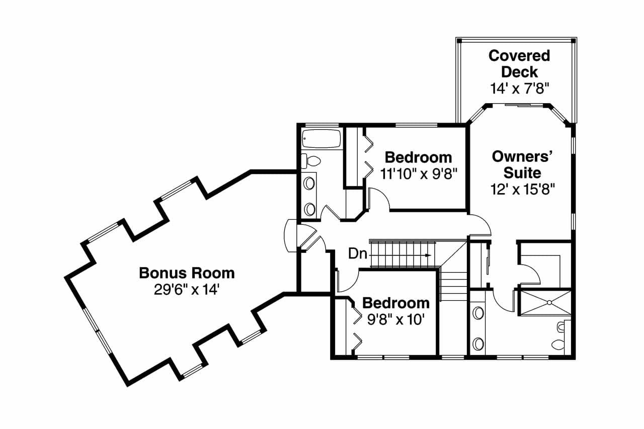 Secondary Image - Country House Plan - Alsea 30-756 - 2nd Floor Plan 