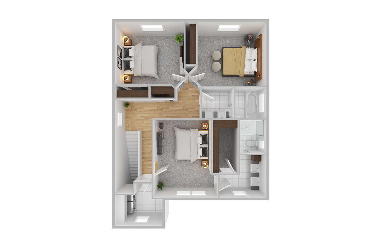 Builder House Plan - Juneberry - 3D Second Floor Plan - Other Floor Plan 