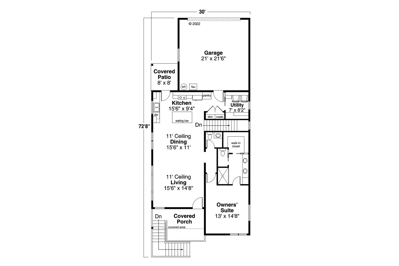 Contemporary House Plan - Creston 31-282 - 1st Floor Plan 