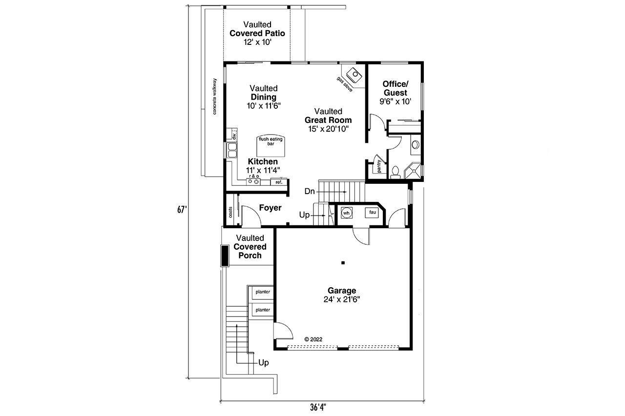 Contemporary House Plan - Ossage 31-295 - 1st Floor Plan 