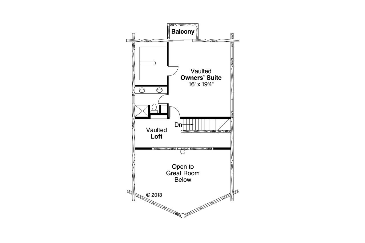 Secondary Image - A-Frame House Plan - Eagleton 30-020 - 2nd Floor Plan 