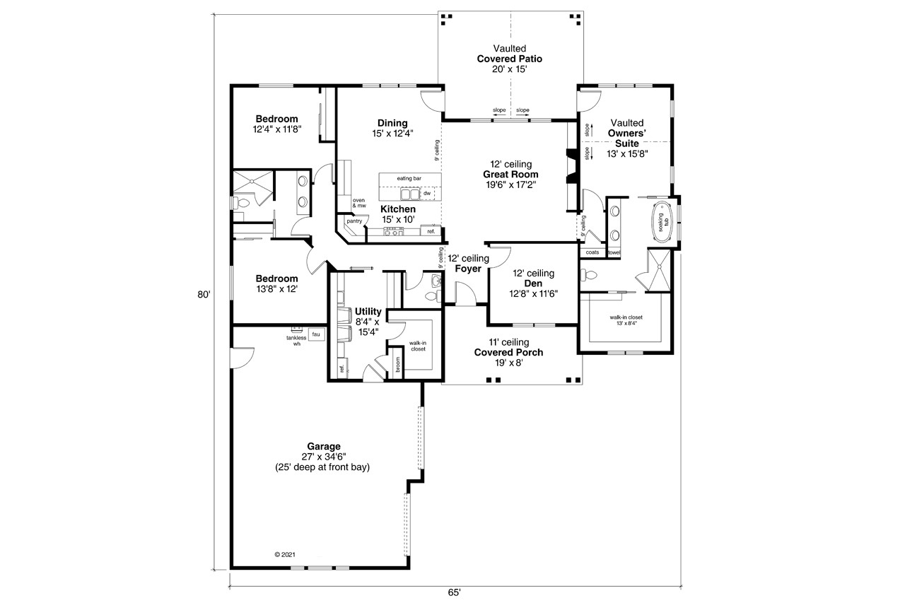 Craftsman House Plan - Holly Springs 31-267 - 1st Floor Plan 