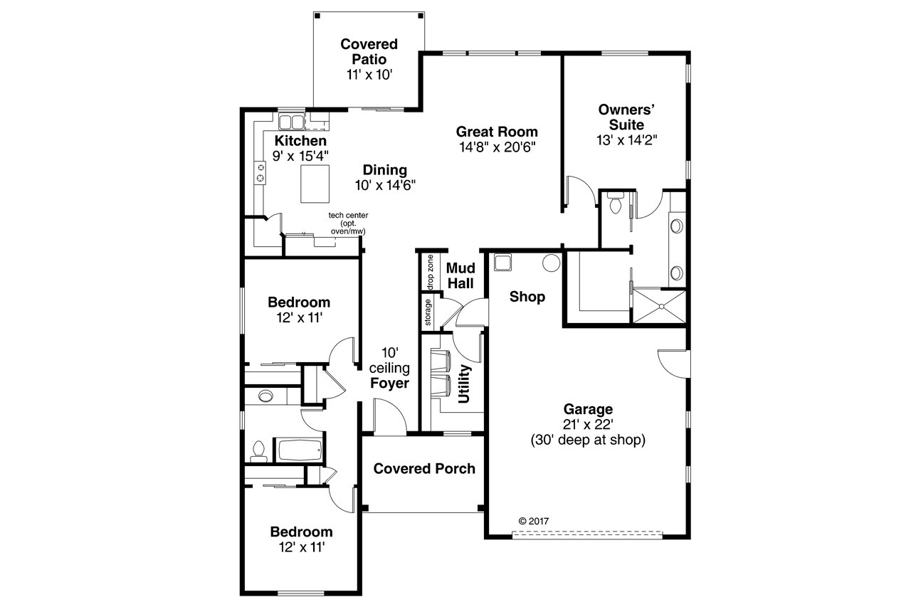 Cottage House Plan - Siuslaw 31-065 - 1st Floor Plan 