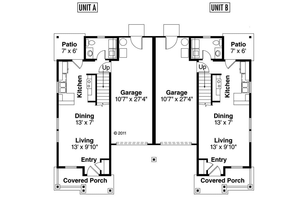 Craftsman House Plan - Rothbury 60-016 - 1st Floor Plan 