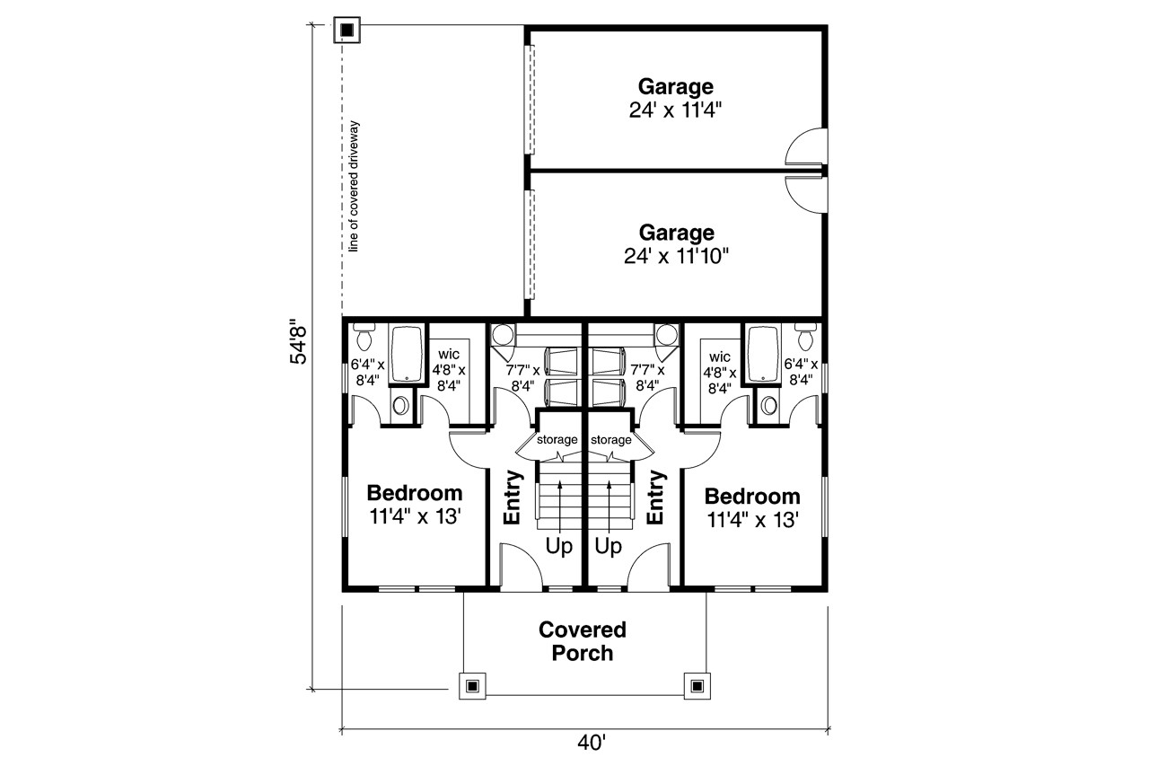 Traditional House Plan - Dalian 60-050 - 1st Floor Plan 