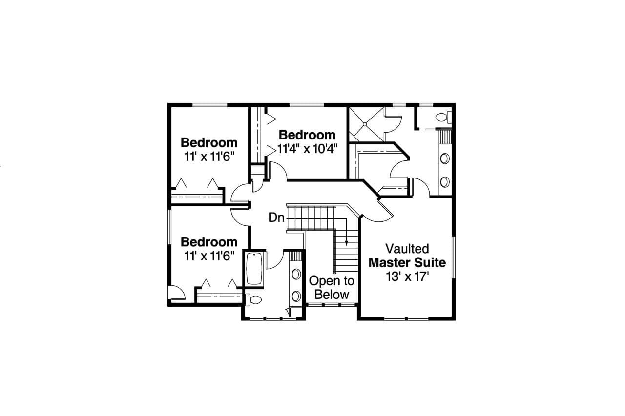 Secondary Image - Craftsman House Plan - Garrison 30-414 - 2nd Floor Plan 