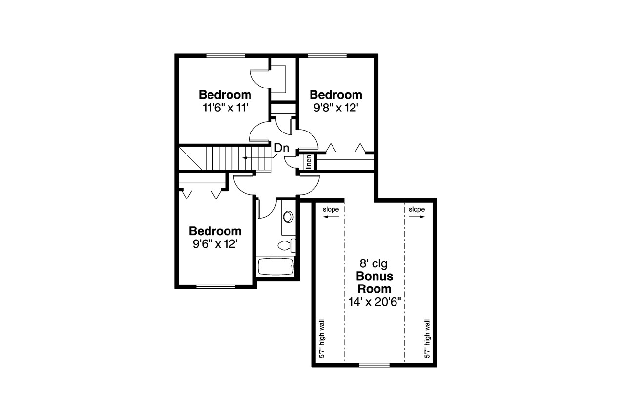 Secondary Image - Cottage House Plan - Elkins 30-466 - 2nd Floor Plan 