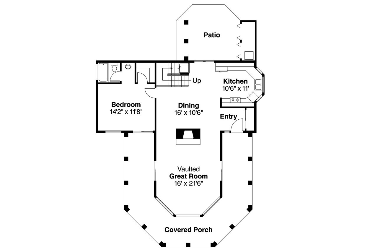 Mediterranean House Plan - Lauderdale 11-037 - 1st Floor Plan 