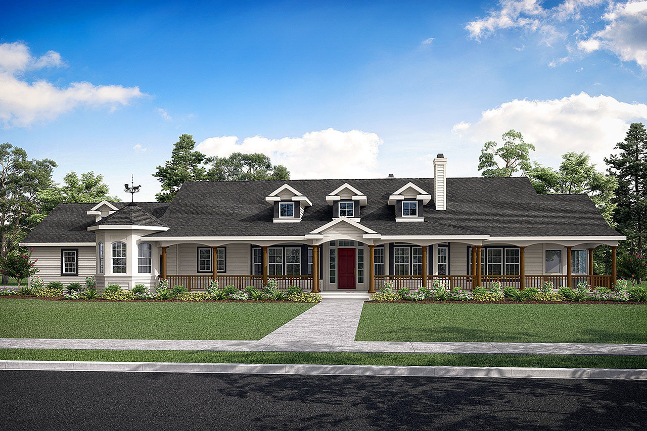 one story ranch house plans with wrap around porch