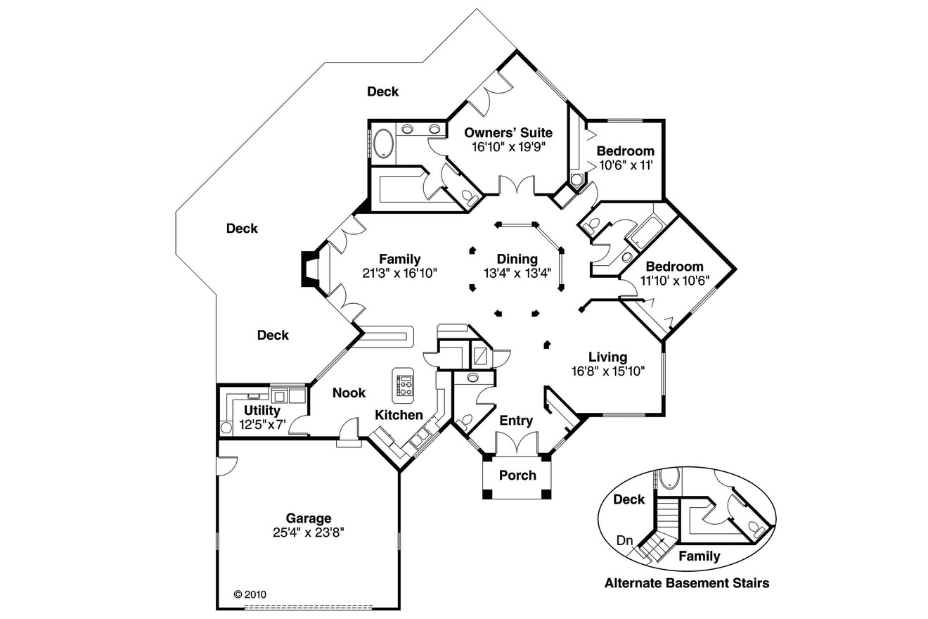 Cape Cod House Plan - Clematis 10-073 - 1st Floor Plan 