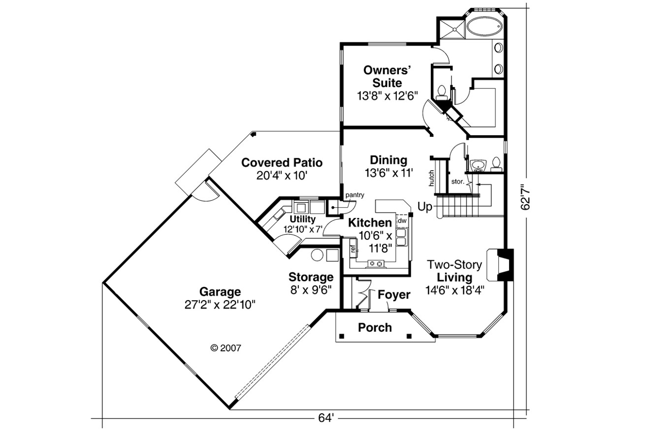 Country House Plan - Shaffer 30-453 - 1st Floor Plan 