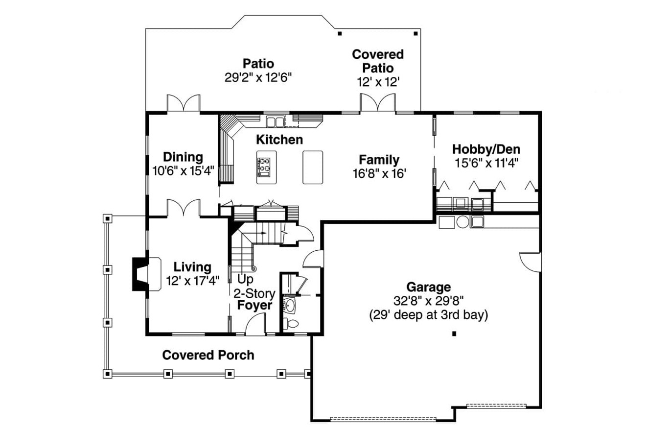Country House Plan - Craigmont 30-464 - 1st Floor Plan 
