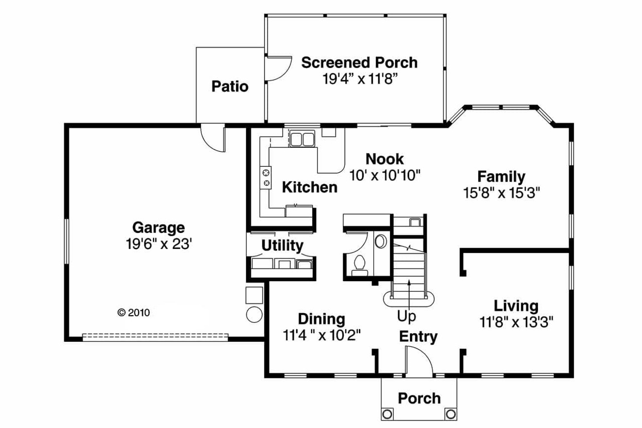 Mediterranean House Plan - Houston 11-044 - 1st Floor Plan 