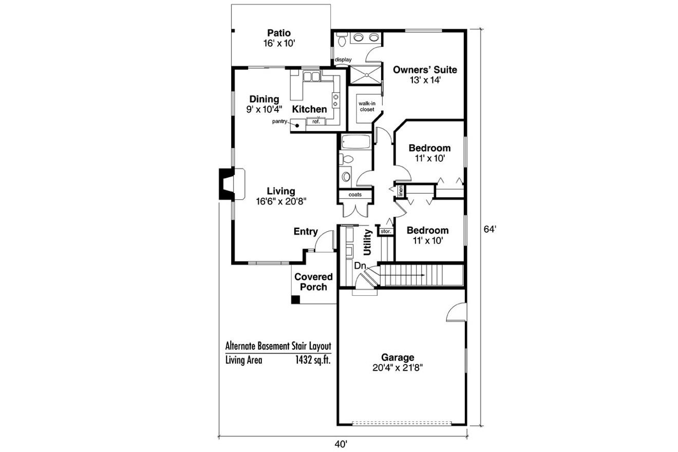 Traditional House Plan - Lorella 30-154 - Basement Floor Plan 