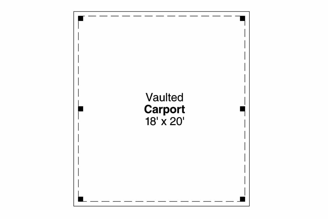 Traditional House Plan - Carport 20-028 - 1st Floor Plan 