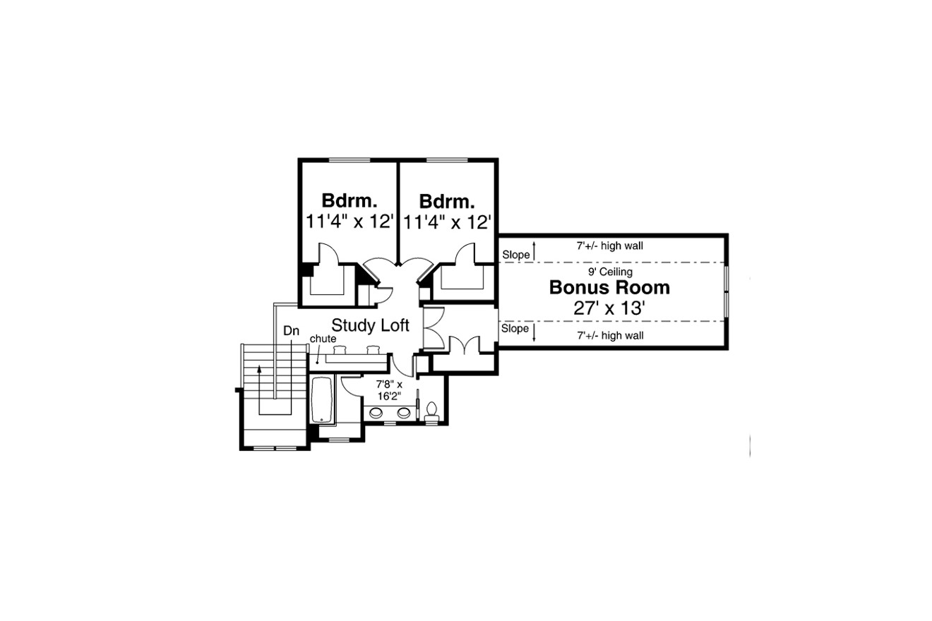 Secondary Image - Lodge Style House Plan - Eatonville 31-165 - 2nd Floor Plan 