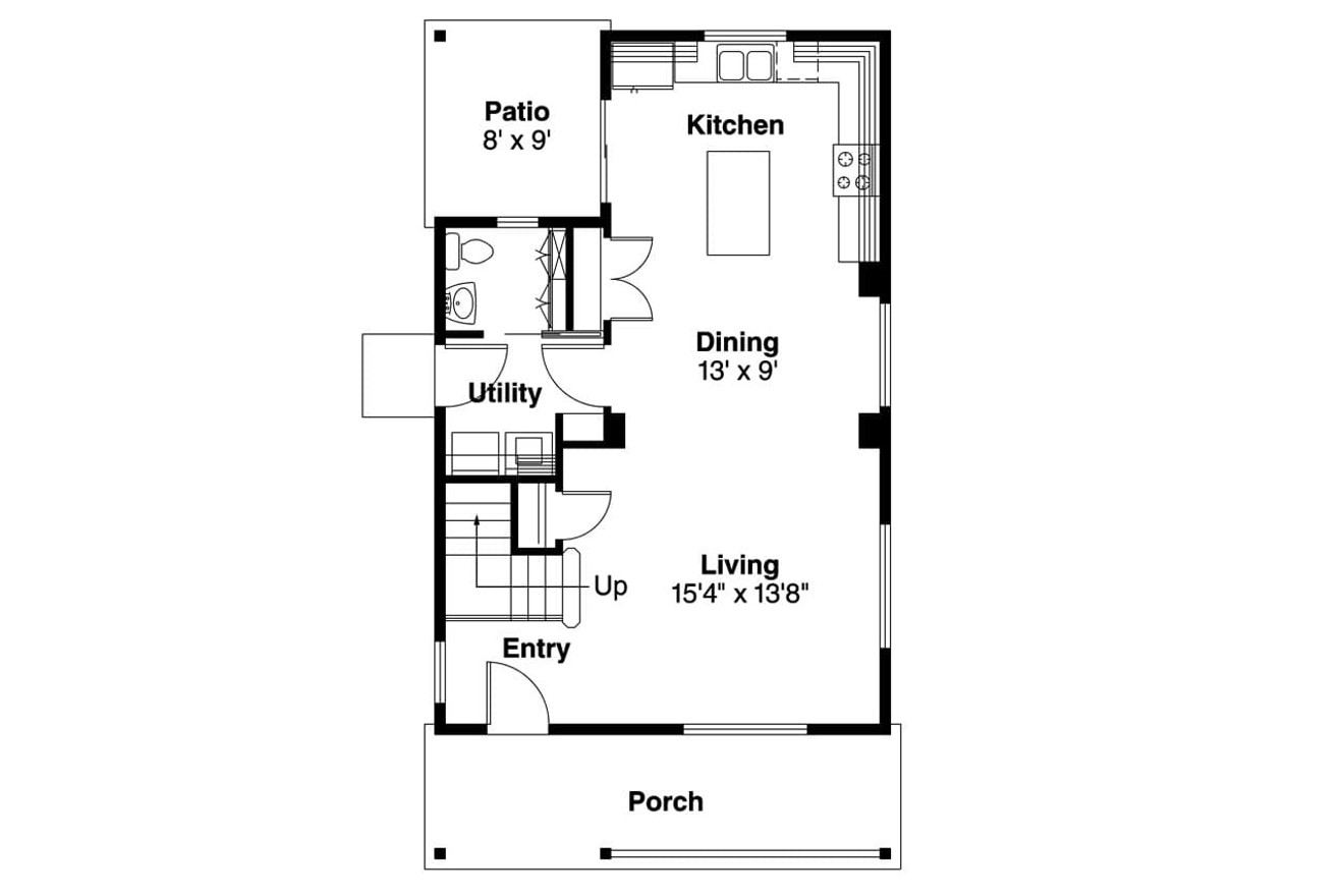 Cottage House Plan - Watkins 30-401 - 1st Floor Plan 