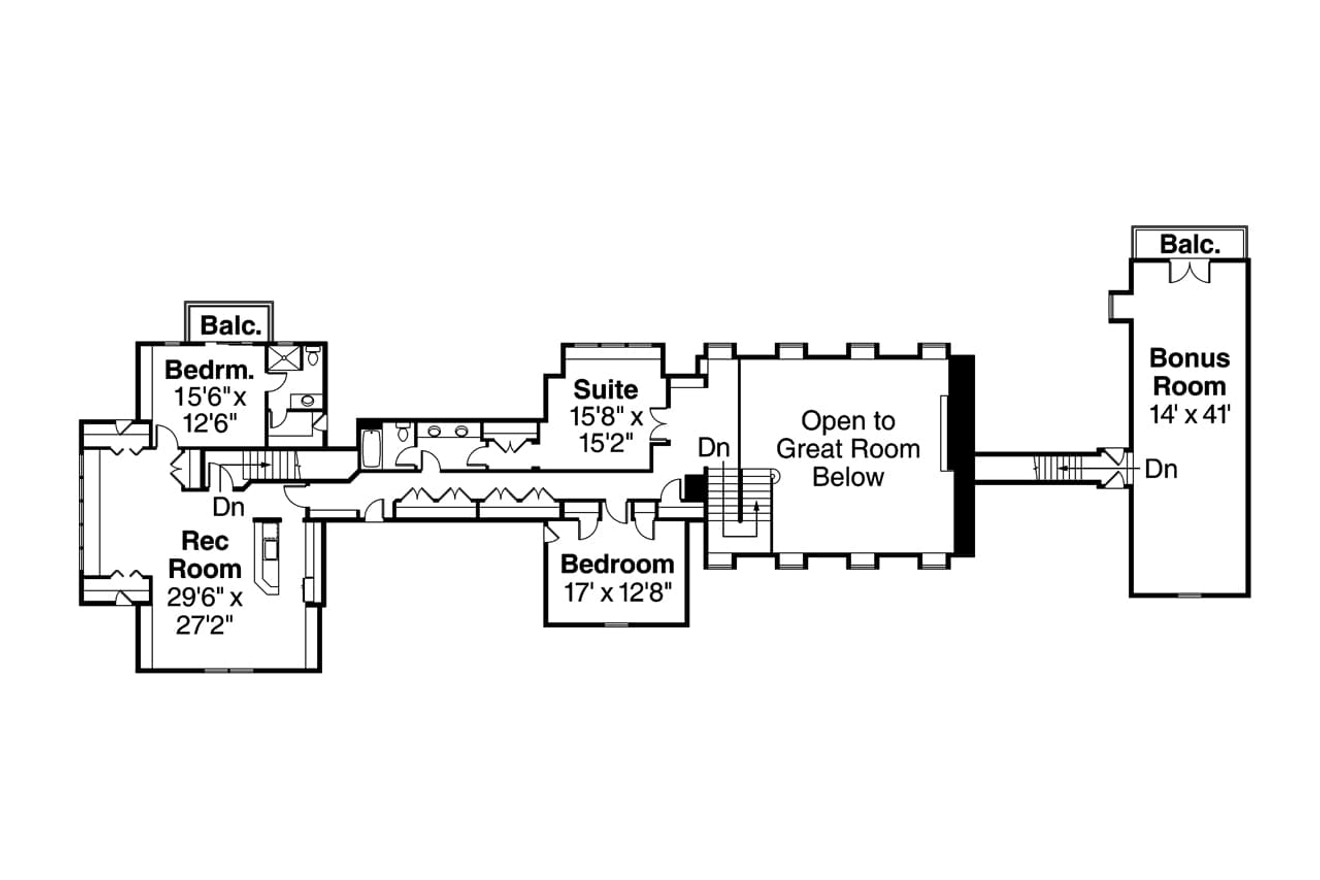 Secondary Image - Country House Plan - Brookfield 30-646 - 2nd Floor Plan 