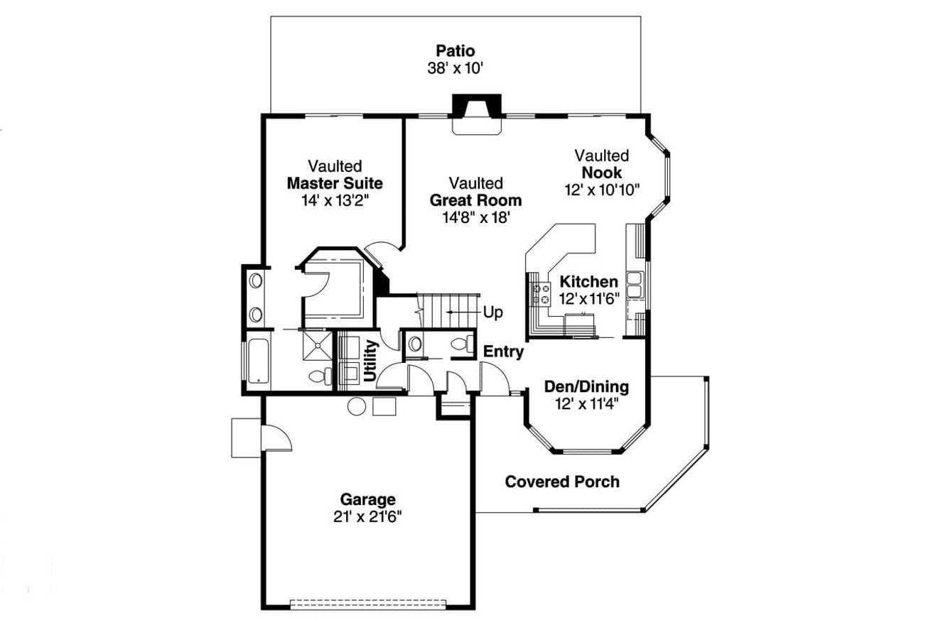 Country House Plan - Susanville 30-114 - 1st Floor Plan 