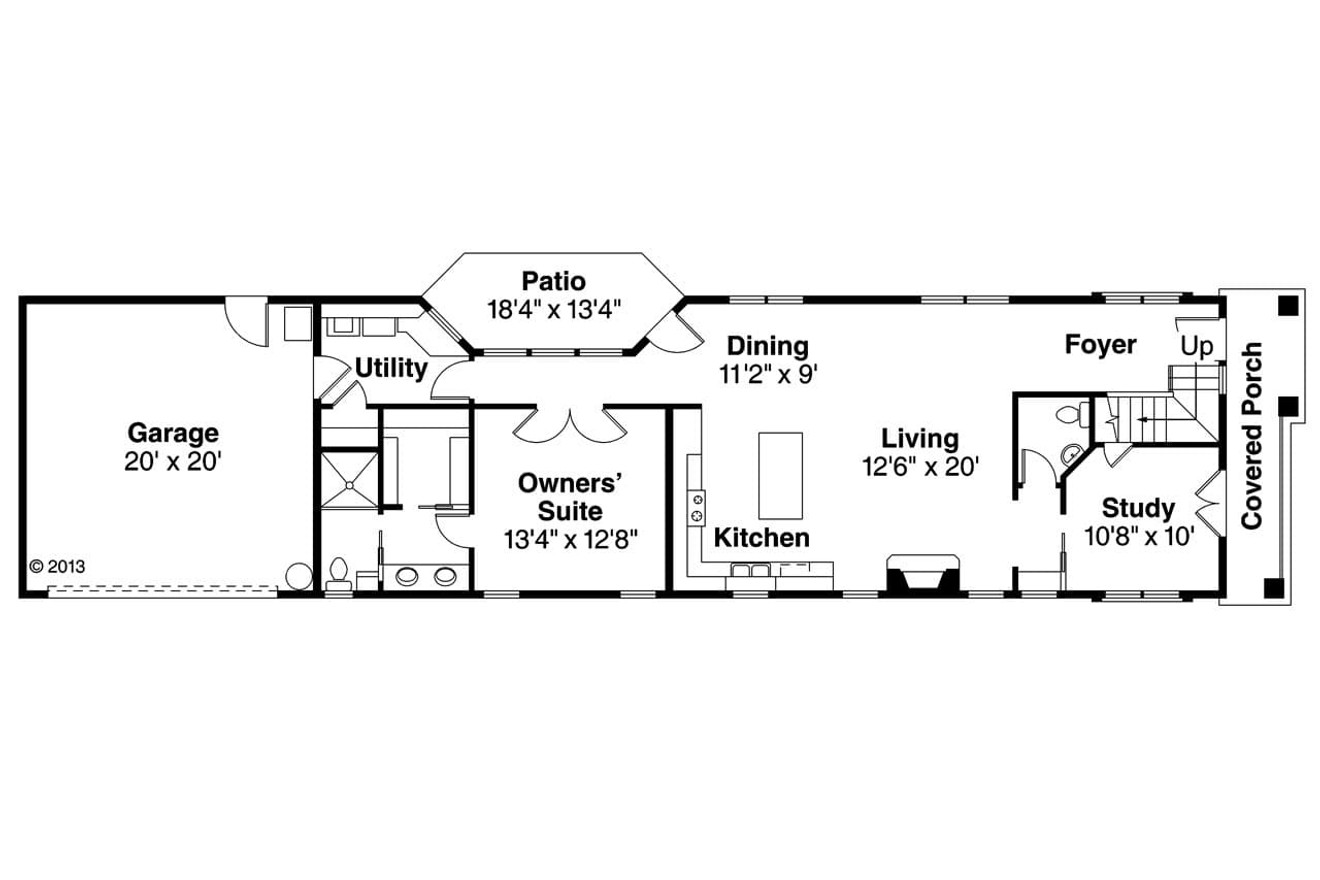 Contemporary House Plan - Eastlake 30-869 - 1st Floor Plan 