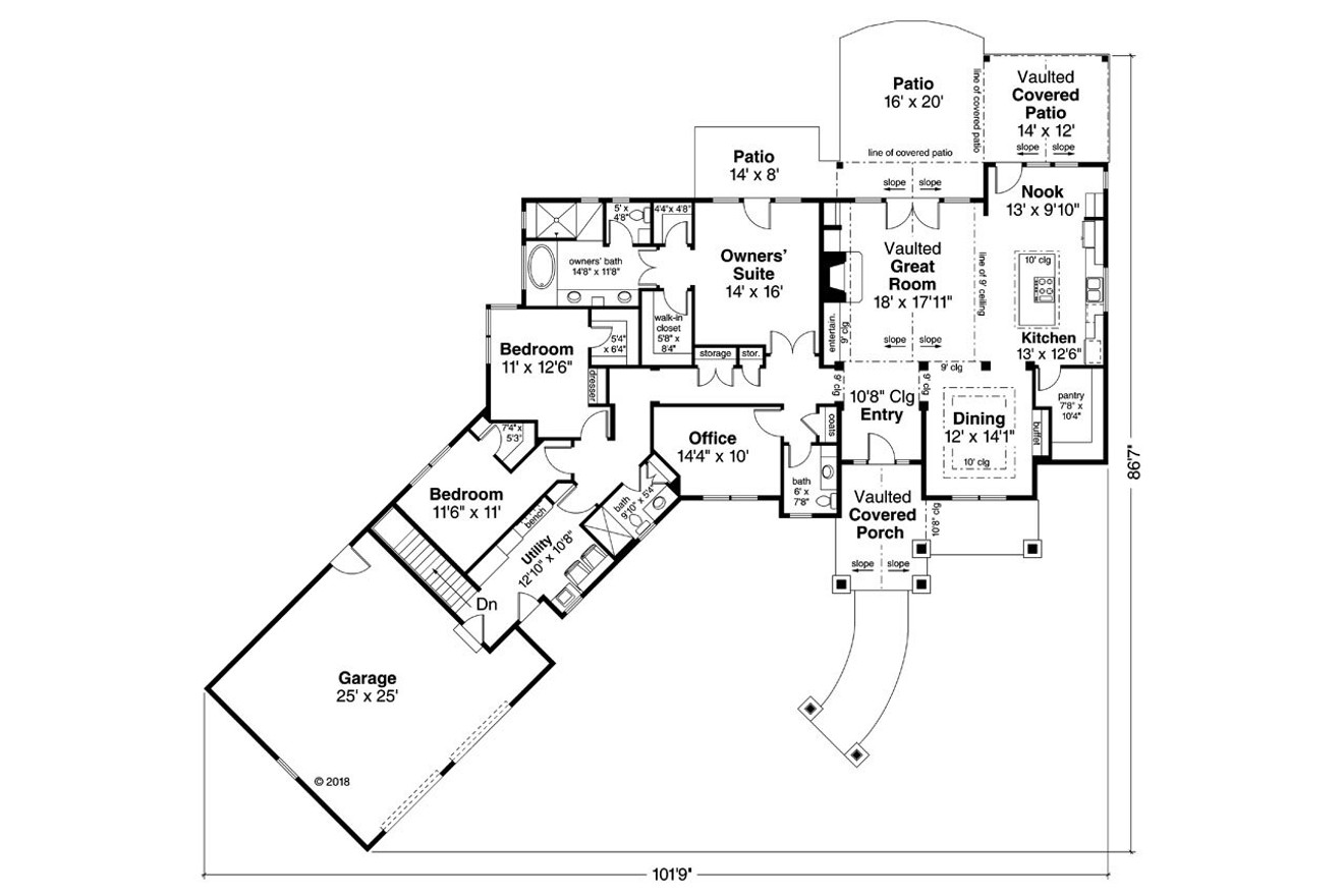 Lodge Style House Plan - Myrtlewood 31-128 - Optional Floor Plan 
